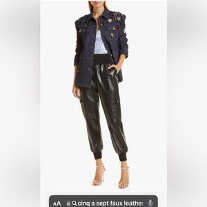 NWT Cinq a Sept FAUX LEATHER JOGGER